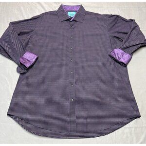 Christian Aujard Casual Long Sleeve Button down Men's SZ 2XLT Purple Flip Cuff